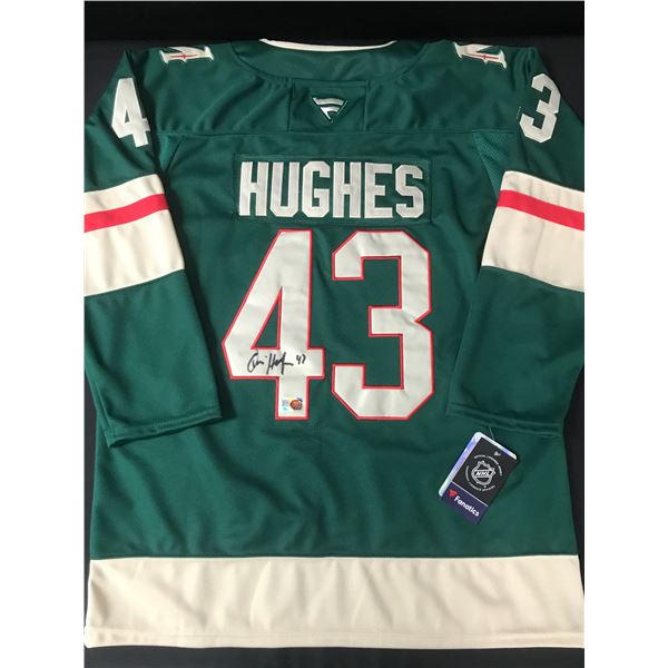 QUINN HUGHES SIGNED MINNESOTA WILD CUSTOM JERSEY - ELITE SPORTS COA