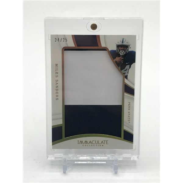 2019 PANINI IMMACULATE COLLECTION COLLEGIATE MILES SANDERS JUMBO PATCH TRADING CARD 24/25