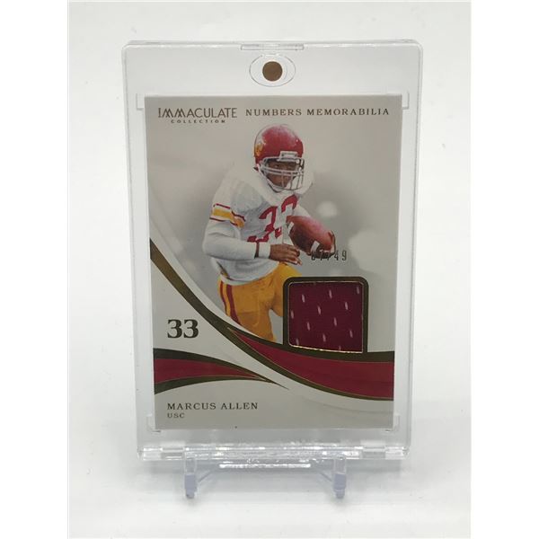 2019 PANINI IMMACULATE COLLECTION COLLEGIATE MARCUS ALLEN PATCH TRADING CARD 07/49