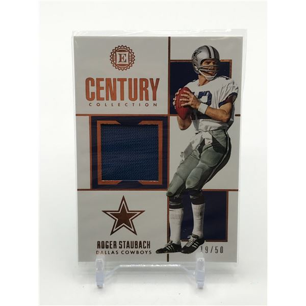 2019 PANINI ENCASED FOOTBALL ROGER STAUBACH PATCH TRADING CARD 19/50