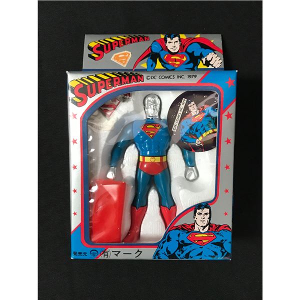 VINTAGE 70S SUPERMAN JAPANESE ACTION FIGURE IN ORIGINAL PACKAGING
