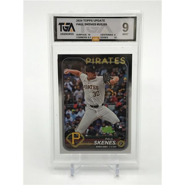 2024 TOPPS UPDATE PAUL SKENES #US288 TRADING CARD - TGA GRADE 9