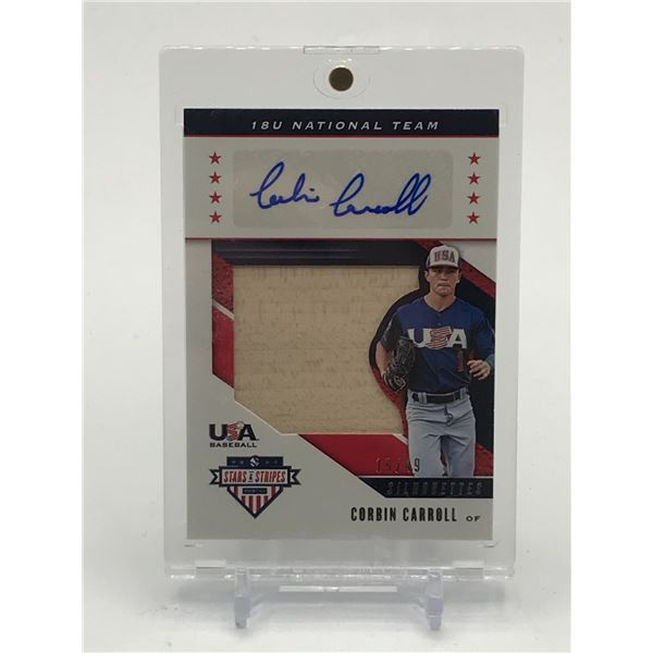 2019 PANINI USA BASEBALL STARS AND STRIPED CORBIN CARROLL ROOKIE PATCH AUTO 19/49