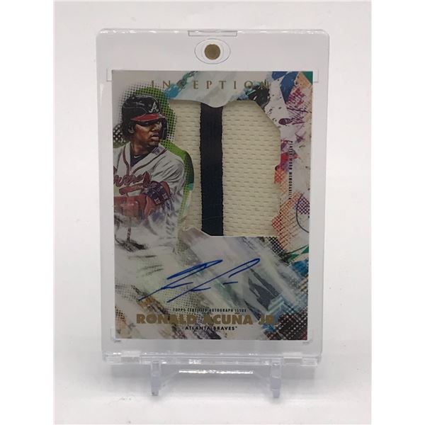 2020 TOPPS INCEPTION BASEBALL RONALD ACUNA SIGNED PATCH TRADING CARD 82/90