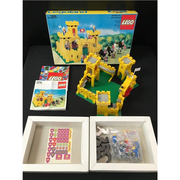 RARE COMPLETE LEGO 375 WITH BOX AND UNUSED STICKER SHEET