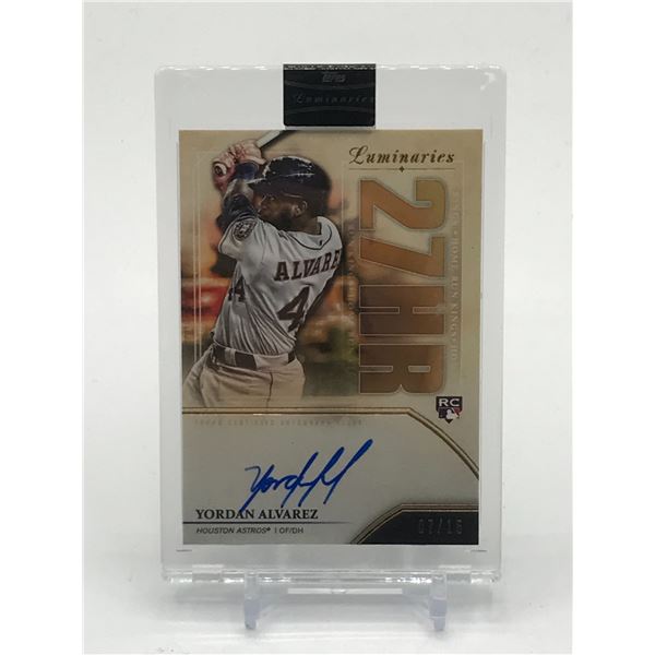 2020 TOPPS LUMINARIES BASEBALL YORDAN ALVAREZ SIGNED ROOKIE TRADING CARD 07/15