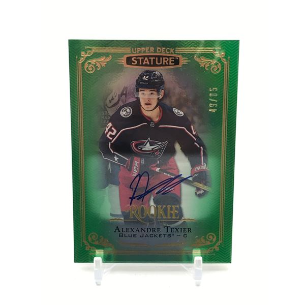 2019-20 UPPER DECK STATURE HOCKEY ALEXANDRE TEXIER SIGNED ROOKIE TRADING CARD 49/85