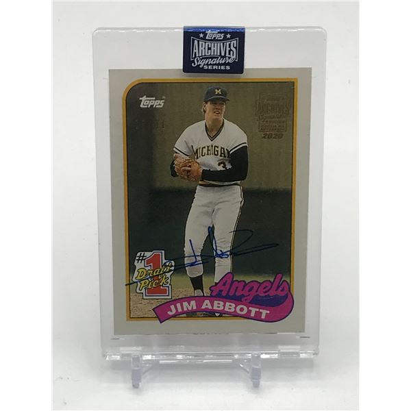 TOPPS ARCHIVE SIGNATURE SERIES SIGNED JIM ABBOTT TRADING CARD 11/31