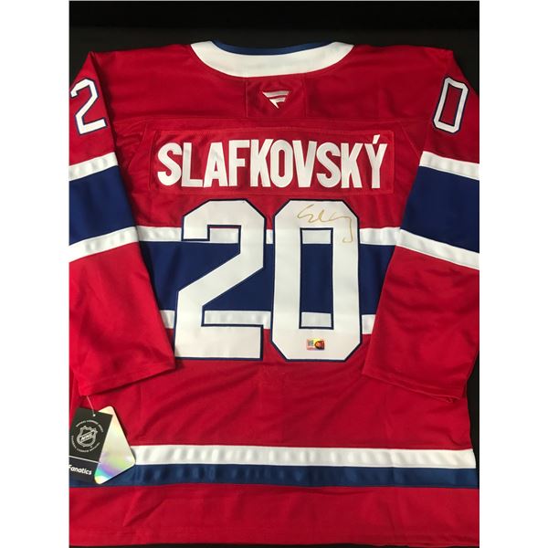 JURAJ SLAFOVSKY SIGNED MONTREAL CANADIENS CUSTOM JERSEY - ELITE SPORTS COA