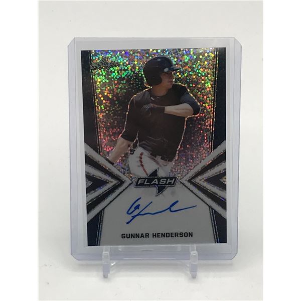 2019 LEAF GUNNAR HENDERSON SIGNED FLASH ROOKIE CARD 11/50