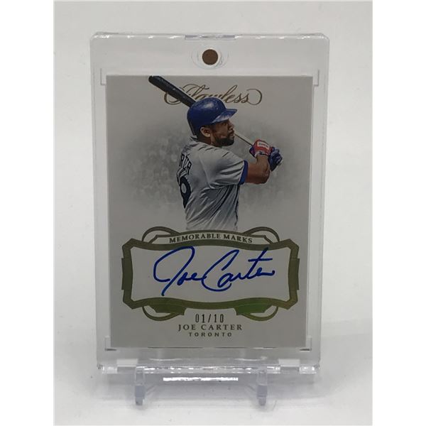 2019 PANINI FLAWLESS BASEBALL JOE CARTER SIGNED TRADING CARD 1/10