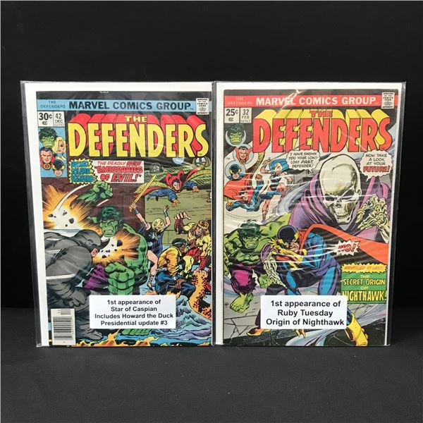 LOT OF 2 DEFENDERS COMICS WITH 1ST APPS - MARVEL COMICS