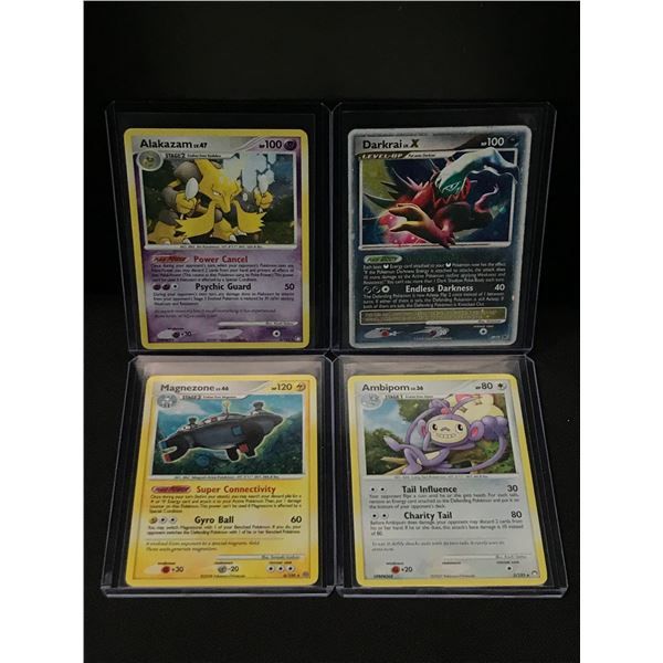 LOT OF 4 POKEMON TCG TRADING CARDS IN INDIVIDUAL SLEEVES