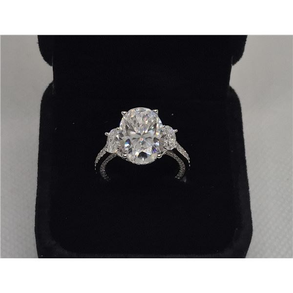 12.97 Carat Moissanite  Sterling Silver Ring