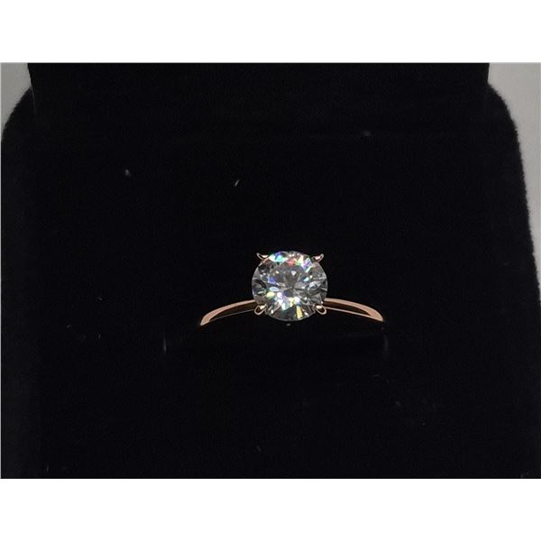 1.0 Carat Oval Cut Sterling Silver Moissanite Chain Ring