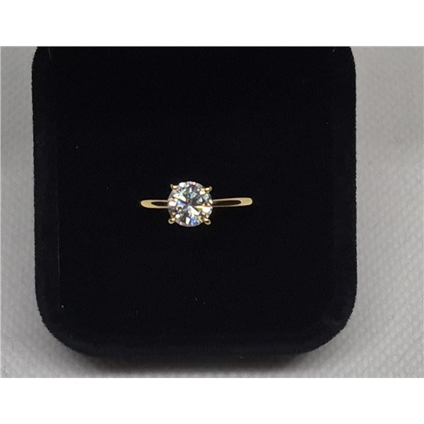 1.0 Carat Round Cut 18k Gold Plated Moissanite Ring