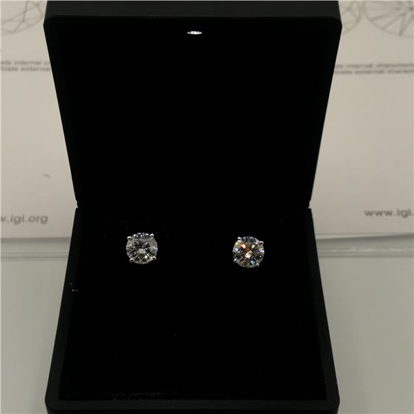 2.32 CT TOTAL WEIGHT VVS2 LAB GROWN DIAMOND EARRINGS