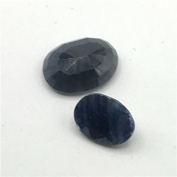 2 MIDNIGHT BLUE SAPPHIRES 11.12CT TOTAL WEIGHT CUT IS GOOD - UH APPRAISAL $12,000