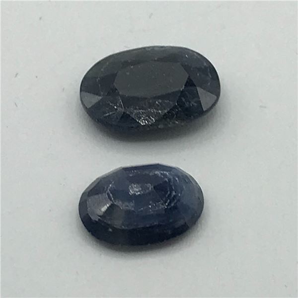 LOT OF 2 MIDNIGHT BLUE SAPPHIRES 9.03CT TOTAL WEIGHT CUT IS GOOD - UH APPRAISAL $9,500