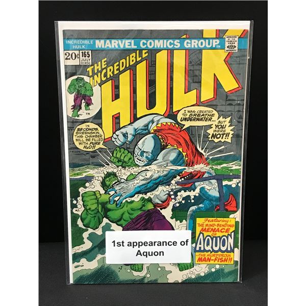 THE INCREDIBLE HULK #165 1ST APP OF AQUON - MARVEL COMICS
