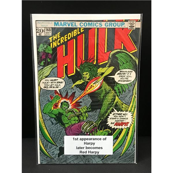 THE INCREDIBLE HULK #168 1ST APP OF HARPY - MARVEL COMICS