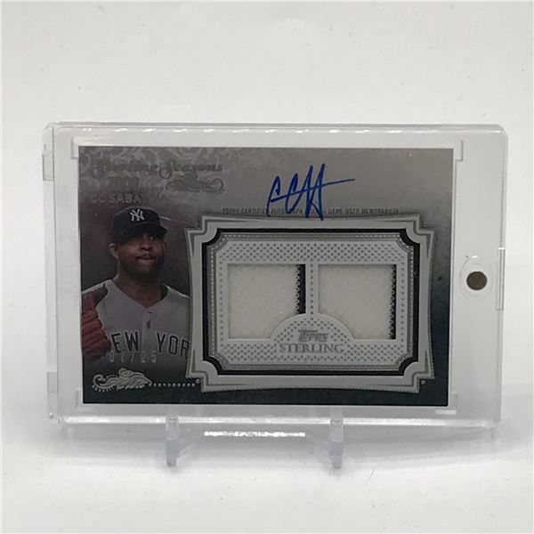 2020 TOPPS STERLING CC SABATHIA SIGNED PATCH TRADING CARD 07/25