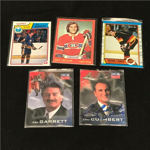 LOT OF 5 SPORTS TRADING CARDS IN INDIVIDUAL SLEEVES