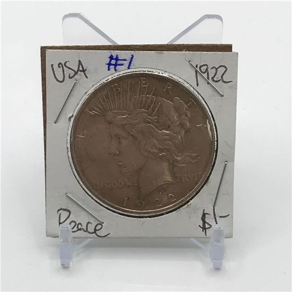 PEACE SILVER DOLLAR - MINTED IN 1922