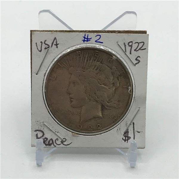 PEACE SILVER DOLLAR - MINTED IN 1922 IN SAN FRANCISCO