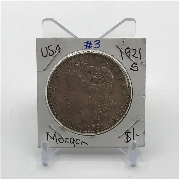 MORGAN SILVER DOLLAR - MINTED IN 1921 IN SAN FRANCISCO