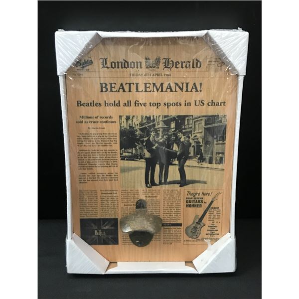 LONDON HERALD FRIDAY 4TH APRIL 1964 BEATLEMANI NEWSPAPER DISPLAY BOTTLE OPENER