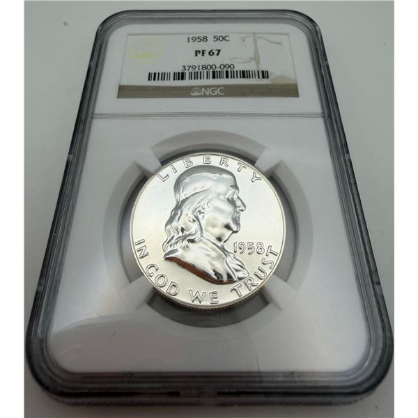Certified 1958 Franklin Half Dollar PF 67