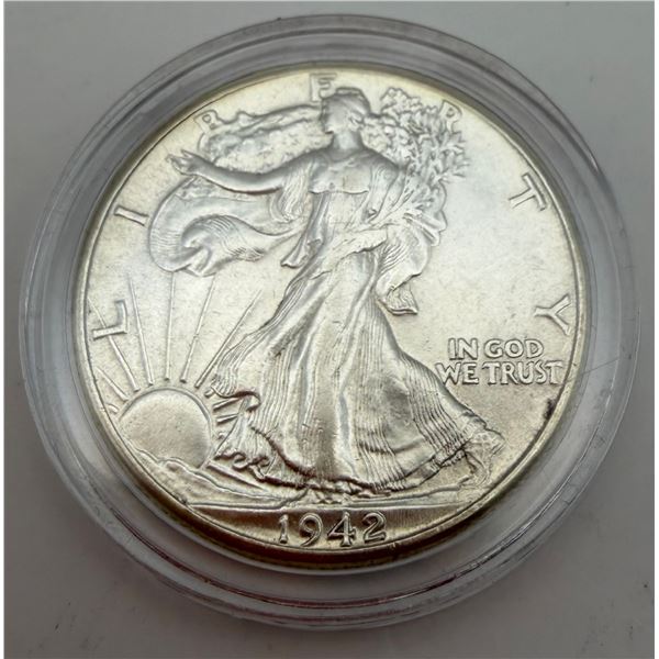 1942 Walking Liberty Silver Half Dollar Hard Case