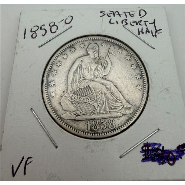 1858-O Seated Liberty Half Dollar