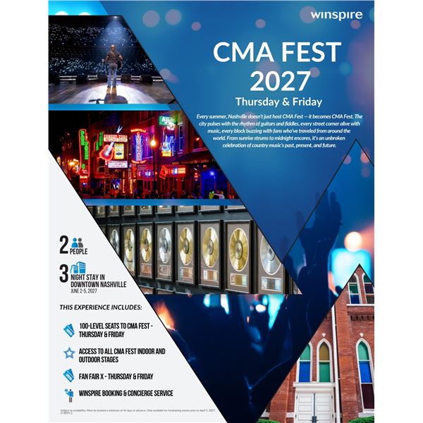 CMA Fest 2027: The Ultimate Country Music Weekend - 3 Nights for 2 people