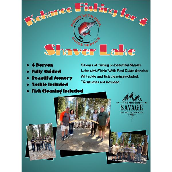 Kokanee Fishing for 4 Anglers at Shaver Lake, Guided