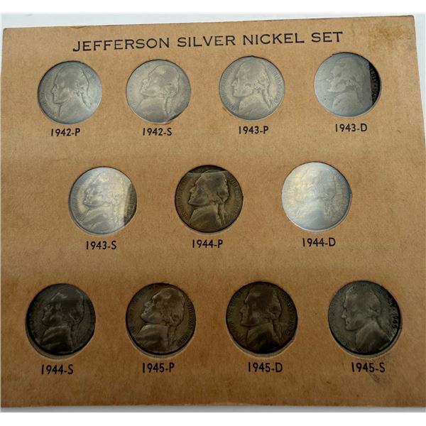 1942-1945 Jefferson Silver Nickel Set