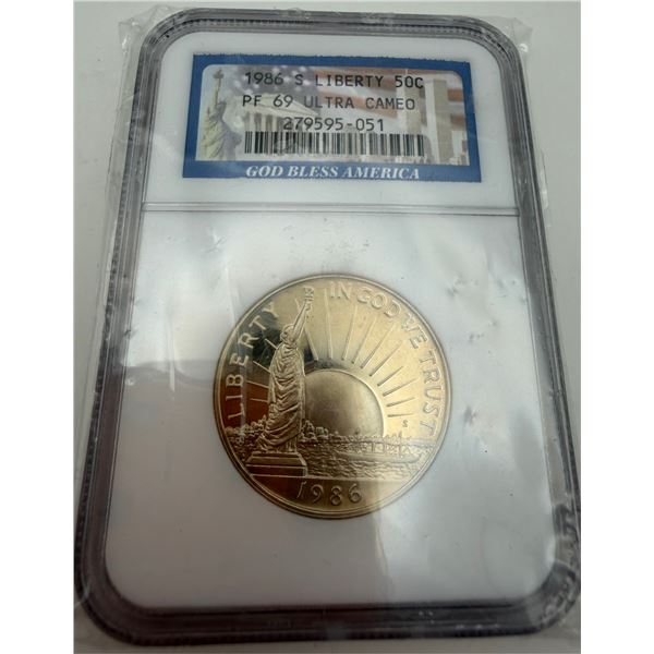 1986-S Liberty Half Dollar PF69 Ultra Cameo