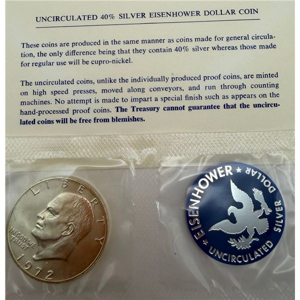 1972 Eisenhower Uncirculated Silver Dollar