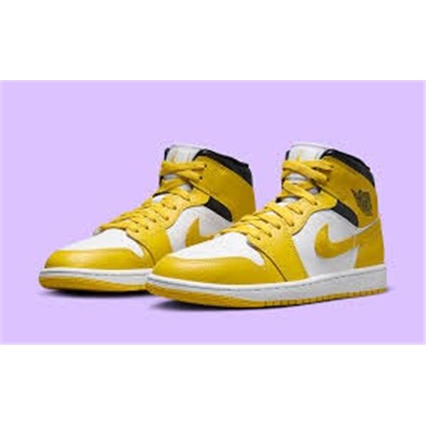 Nike WMNS Air Jordan 1 Mid (White/Vivid Sulfur-Black)
