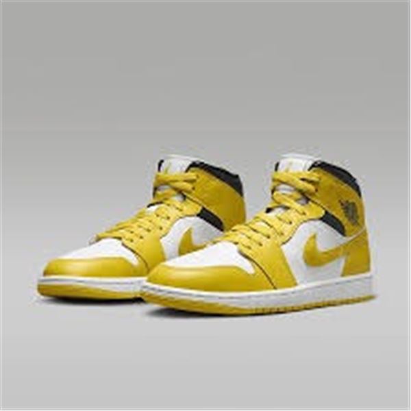 Nike WMNS Air Jordan 1 Mid (White/Vivid Sulfur-black)