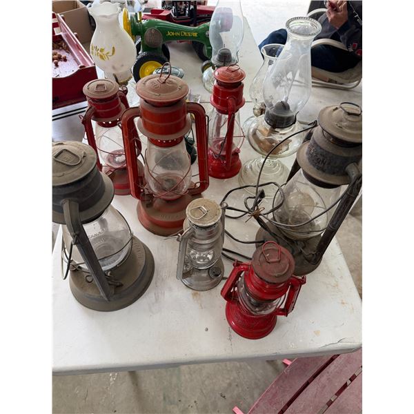misc vintage oil lamps etc