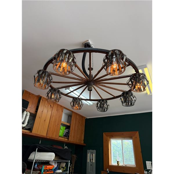 vintage wagon wheel chandaliers