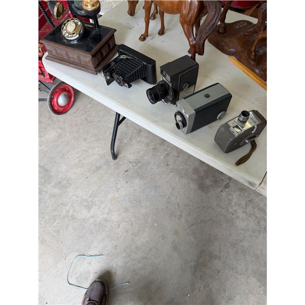 group of old cameras