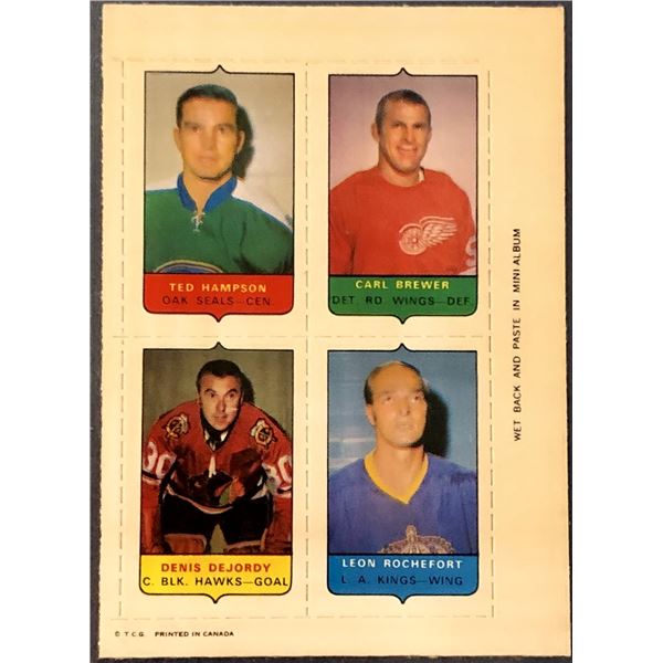 1969 O-PEE-CHEE HOCKEY 4-IN-1 CARL BREWER