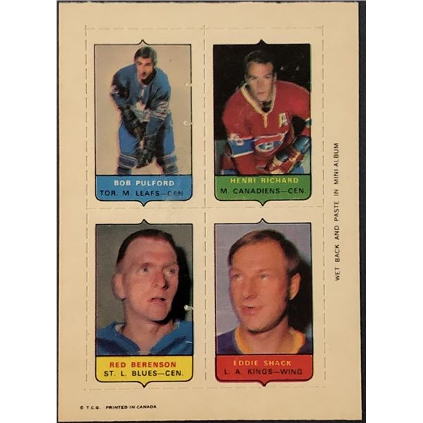 1969 O-PEE-CHEE HOCKEY 4-IN-1 HENRI RICHARD (HOF)