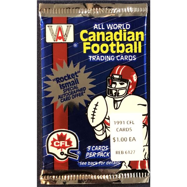 1991 AW SPORTS CFL FOOTBALL FOIL PACK
