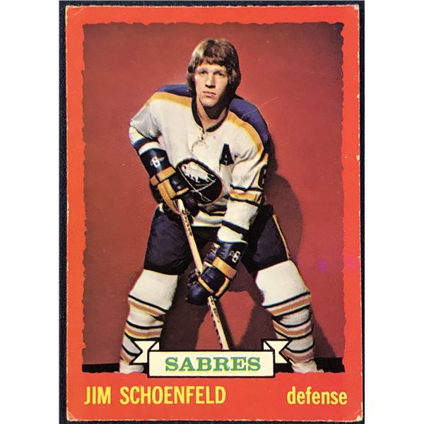 1973-74 O-PEE-CHEE NHL JIM SCHOENFELD ROOKIE CARD