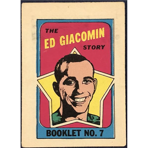 1971-72 O-PEE-CHEE NHL BOOKLET - ED GIACOMIN (HOF)