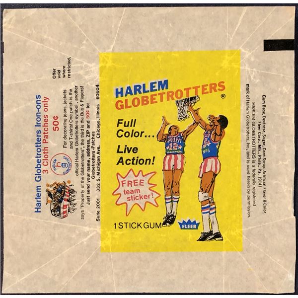 1971 FLEER HARLEM GLOBETROTTERS WRAPPER